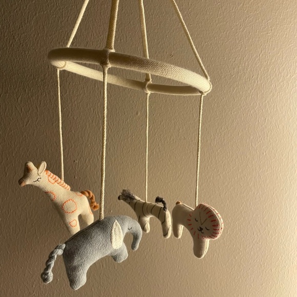 MeriMeri Cream and Blue Baby Mobile with Animal Figures - Picture 5 of 6